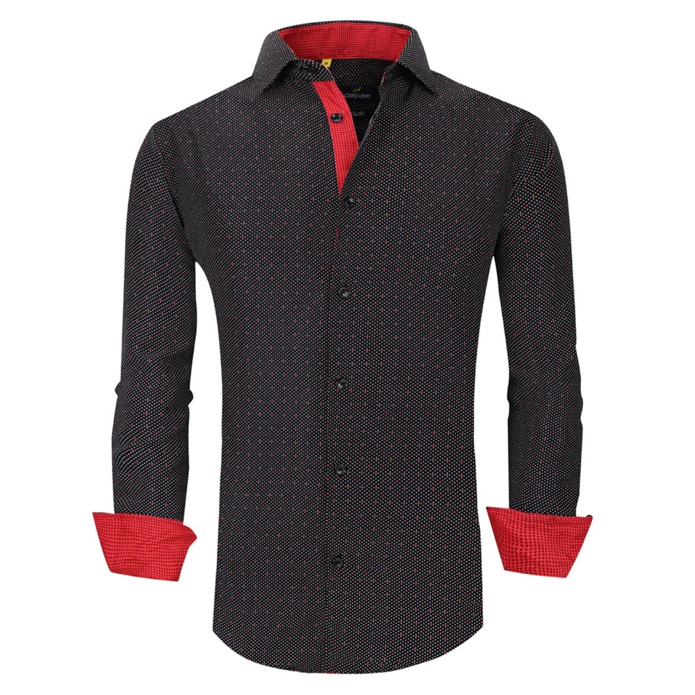 Azaro Uomo Slim Fit Button Front Long Sleeve Shirt, Size 3XL